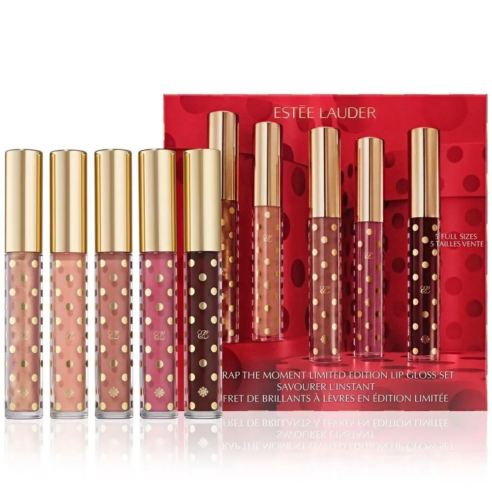 Estee Lauder Unwrap the Moment Lip Gloss Set NWT Limited Edition 5 Pc